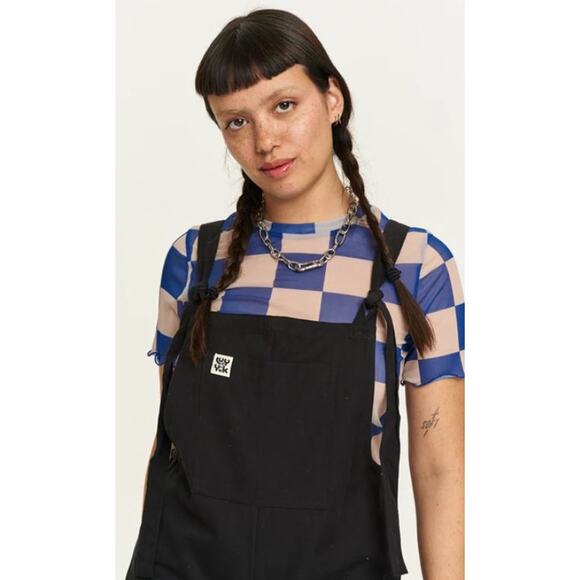 Lucy & Yak Womens Original Cotton Dungarees Overalls Black Front Bib Pockets NWT - Picture 5 of 15